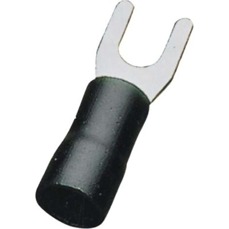 TERMINALE A FORCELLA A STRINGERE  - NERO X CAVO MMQ 4,0/6,0 FORO MM 6,0 CF=PZ 15 - 12 confezione