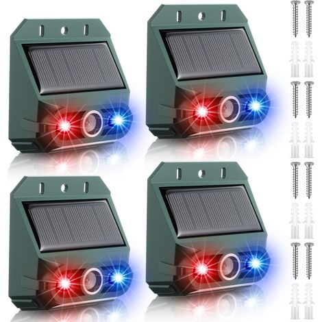 4 Pack Solar Ultrasonic Repellent Outdoor Animal Predator Lights Deterrent Motion Light Sensor Alarm Effective Night Animal Repellent for Chicken Coop Farm Raccoon Fox Deer (1/5)