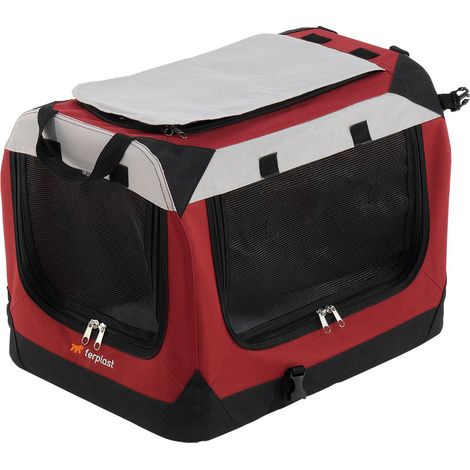 Ferplast HOLIDAY Niche portable pour chiens de petite et moyenne taille - 4 tailles. Variante HOLIDAY 2 - Misure: 49 x 34 x h 34 cm - Bordeaux