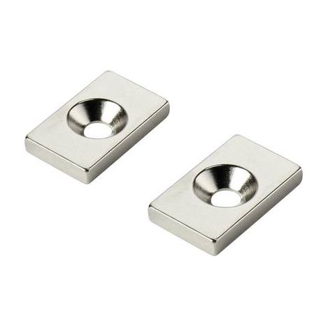 TRU COMPONENTS W20L12T3-M4 Aimant permanent rectangulaire (L x l x H) 20 x 12 x 3 mm N35 Température limite (max.): 80 °C S451031