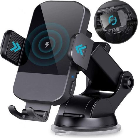 Wireless Car Charger, 360-Degree Rotating Auto-Clamping Wireless Charger, Mobile Phone Holder Mount for Sensor Vent (1/5)