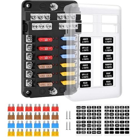 Porte Fusible 12V Voyant LED 12 Voies Boite Fusible (1/5)