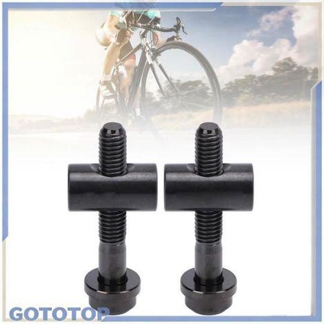 Vis de tige de selle de vélo 2 pièces tige de selle de vélo vis fixe M5x30mm Ti alliage tige de selle de sport velo Or Noir (1/5)