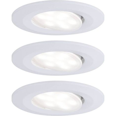 – Spot encastrable salle de bain LED blanc mat – Jeu de 3 – 18W – IP65 – 4000K – Pivotant – Faible profondeur d'encastrement (1/5)