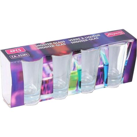 Set 4 Bicchierini da Shot in Vetro Elegante - 4,4x7 cm - 45 ml (1/5)