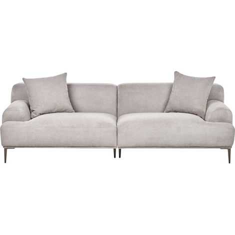 Sofá de 3 plazas de tela sala de estar de estilo moderno patas de metal gris claro Matila