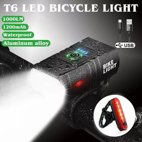 Phare de vélo LED, chargement USB, pour le cyclisme urbain, le cyclisme sur route ou une utilisation nocturne, pour un usage quotidien et les déplacements urbains.-AquaForge (1/5)