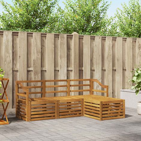 Sofagarnituren 4 pcs Natur Massivholz Akazie (1/5)