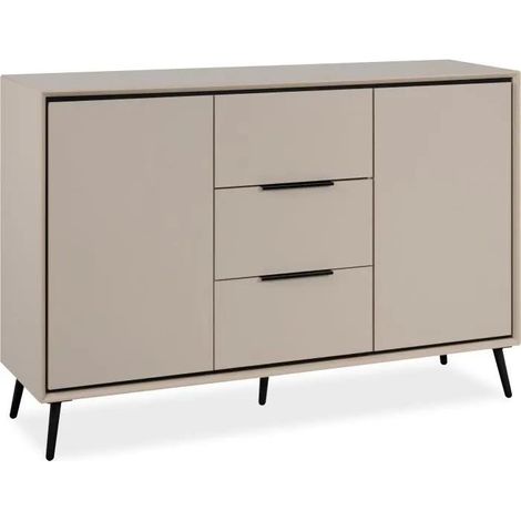 Arona Buffet beige mit modernen Türen und Schubladen