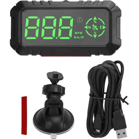 Tableau de bord GPS de voiture 3 pouces, compteur de vitesse, affichage HUD, boussole KM/H, commutation mph, survitesse, alarme de fatigue au volant pour SUV et camion (1/5)