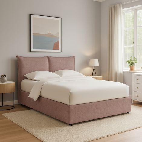 Letto Singolo Chatteris, Sfoderabile, Contenitore Made in Italy, Rosa Antico (1/5)