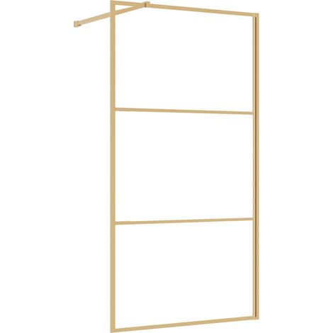 Duschwand mit transparentem ESG-Glas in Gold 115x195 cm