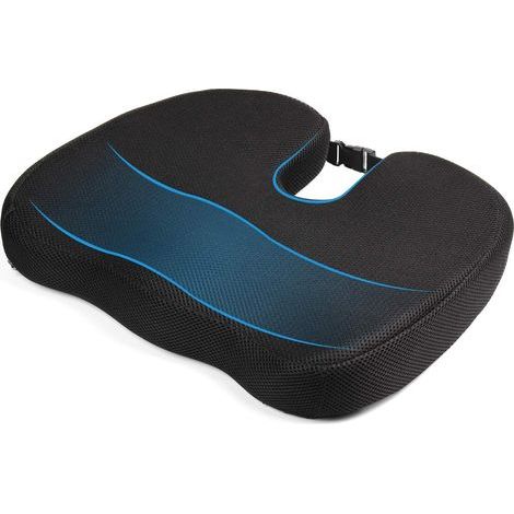 Coussin Coccyx, Coussin de siège orthopédique en mousse à mémoire de forme, Noir (1/3)