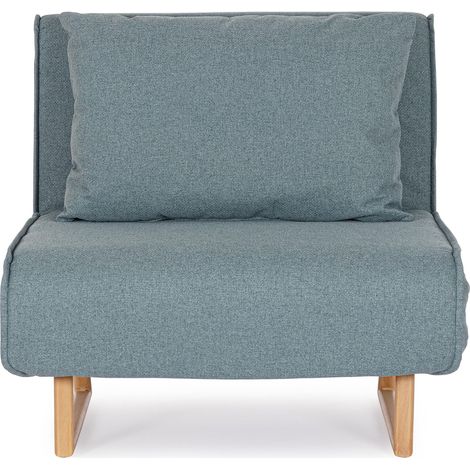 Fauteuil convertible velours côtelé KOLTEN – Élégance scandinave-Bleu (1/5)