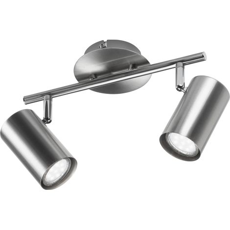 Moderner LED Deckenstrahler FAINAS 2-flammig Silber matt, Breite 32,5cm (1/5)