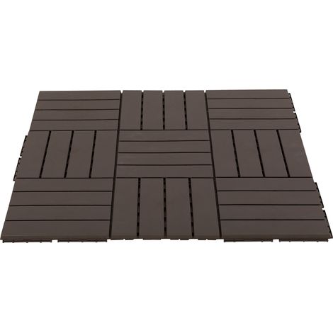 9 dalles de terrasse caillebotis emboîtables 30 x 30 cm BALTO chocolat (1/5)
