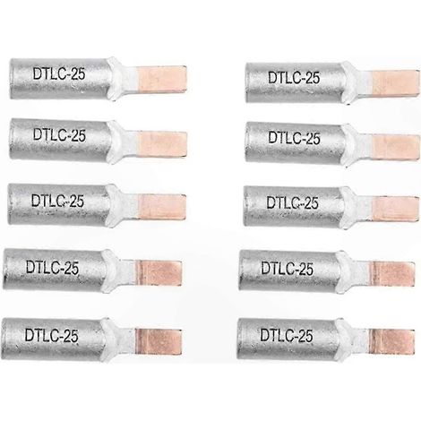 DTLC-25 Kupfer- und Aluminiumklemmen, 10er-Packung, für Leitungsschutzschalter und elektrische Verbindungen, robuste Kabelschuhe, zuverlässige Verbindung. (1/5)