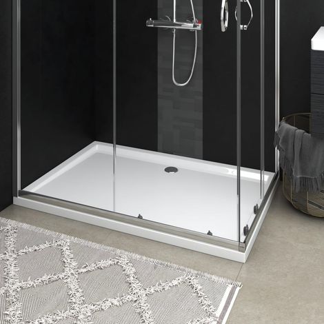 Receveur de douche Bac de douche antidérapant extra plat rectangulaire ABS Blanc 80x120 cm BXZ3506 (1/5)