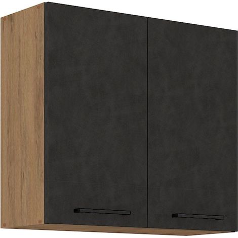 Vigo Hängeschrank 80 cm Eiche Lancelot Matera Grau Küchenzeile Küchenblock Küche (1/4)