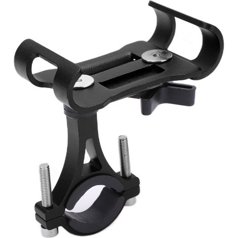 Drehbarer Fahrrad-Handyhalter, Lenkerhalterung, 360°-Drehung, kompatibel mit Smartphones von 3,5 bis 6,5 Zoll (schwarz). (1/5)