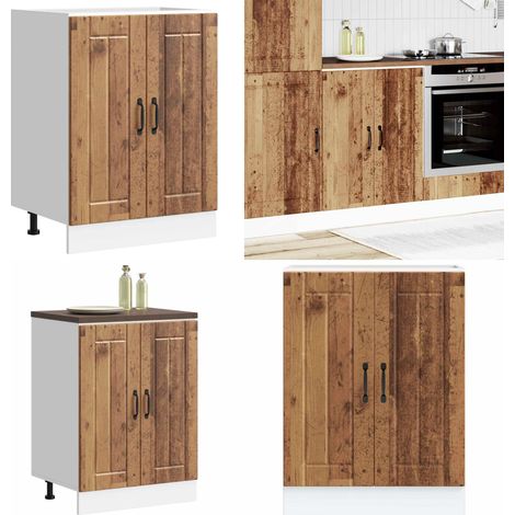 vidaXL Meuble de base de lavabo Lucca vieux bois bois d'ingénierie