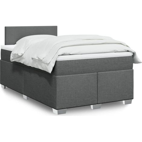 Boxspringbett mit Matratze Dunkelgrau 120x190 cm Stoff
