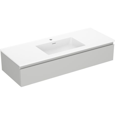 Mexen Orio 120 cm Badezimmermöbel mit Waschbecken Otis, 1 Schublade, Grau Matt/Weiß Matt - 91A10-12023-1-BF62-W18M01 (1/5)