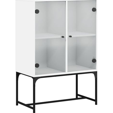 Maison Exclusive - Mobile con Ante in Vetro Bianco 69x37x100 cm (1/5)