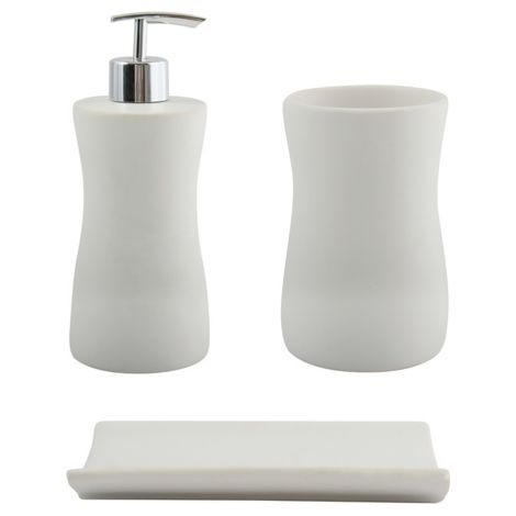 Ensemble 3 accessoires de salle de bain Céramique PALMA Blanc MSV
