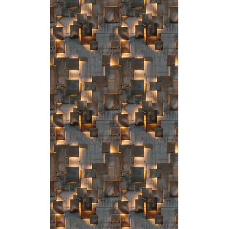 Papier peint intissé Papier peint original Marron, Bronze, Jaune, Gris - 1,59 x 2,8 m (1/3)