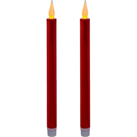 LED-Stabkerzen Colorama de Noël 2er-Set - Roter rubin