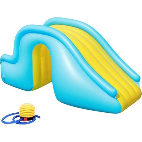 Aufblasbare Rutschen, Poolrutschen, Sommer-Poolzubehör, Wasserspielzeug für Kinder, blau + aufblasbare Pumpe (1/5)