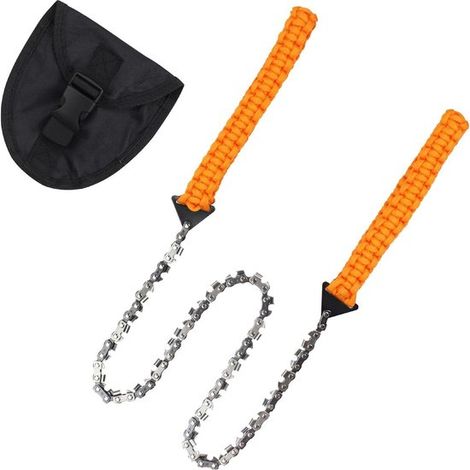 Handkettensäge aus Kohlenstoffstahl – mit Gürteltasche, 65 cm / 33 Zähne, für Camping und Überleben (1/5)