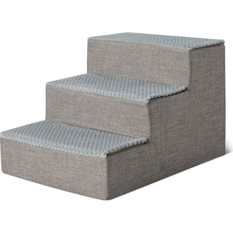 Marchepied à 3 Marches pour Chien, 35,0cm de Hauteur, Escalier pour Chien pour Lit et Canapé, Escalier Antidérapant pour Chiens et Chats d’Intérieur, Gris (1/5)