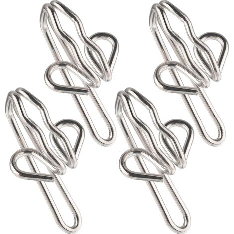 Crochet Rideau Métal pour Rail et Ruflette - Lot de 50 Agrafes Escargot zinguées antirouille pour voilage, rideau occultant et double rideau (1/5)