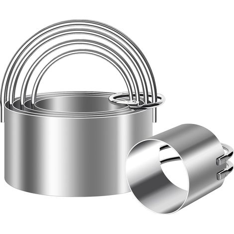 Emporte-pièce Rond - Acier Inoxydable 18/8 - Pour Pâtisserie Biscuits Gâteaux Donuts - Lot de 5 Tailles - 4 à 8 cm (1/5)