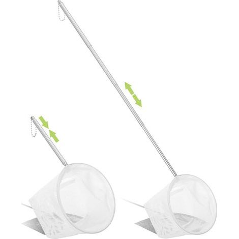 Set mit 2 Keschern, ausziehbarer Griff, Edelstahl, dünnes Nylon, für Aquarien und Teiche (1/5)