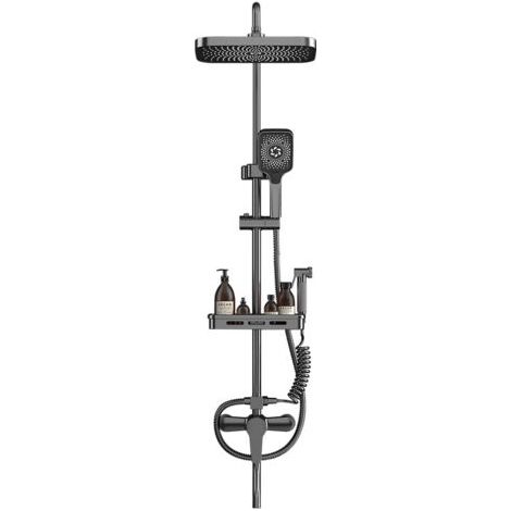 Colonne De Douche Pour Baignoire Avec Mitigeur, Réglable en Hauteur, Ensemble De Douche Avec Mitigeur Pour Baignoire, Système De Douche gris (1/5)