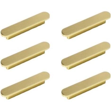 Lot de 6 poignées Or Poignee de Meuble Cuisine Or -poignées de placard Poigné e Meuble en alliage d'aluminium Brossé Entraxe 64mm (1/5)