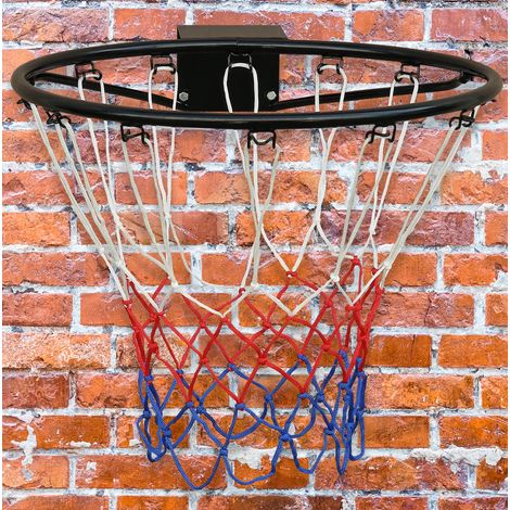 Wand-Basketballkorb 45 cm aus Stahl mit Nylonnetz schwarz (1/5)