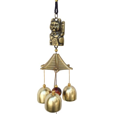 Decdeal Carillons éoliens suspendus en métal, voix douce, symbolisme de paix doré pour ornements décoratifs de porte (1/5)