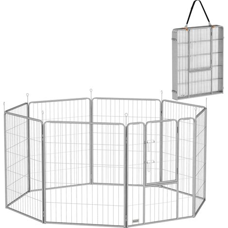 Enclos pour animaux, barrière pour chiens, aire de jeux pour animaux, réglable, en acier inoxydable (1/5)