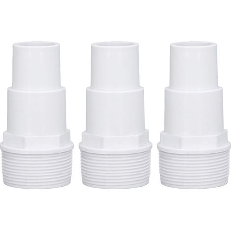 3pcs Adaptateur de tuyau, filetage extérieur G1-1/2, matériau plastique, pour pompe de piscine hors sol (1/5)