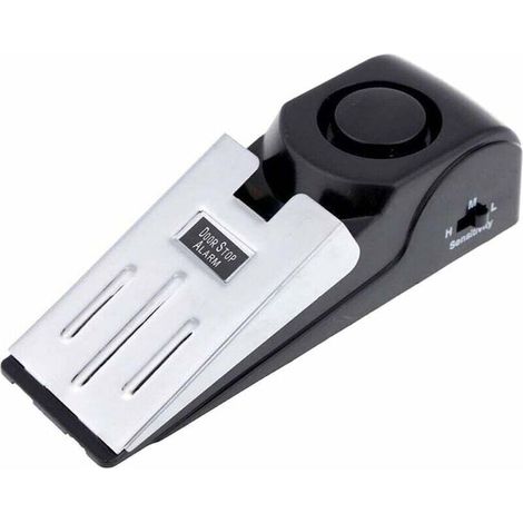 Mini Wireless Vibrator Triggered Wedge Shaped Door Stopper Alert Home Security System Door Alarm Blocking Block Black (Pack of 1) (1/4)