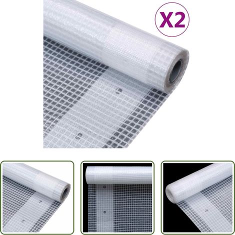 Bâche de protection - Bâches Leno 2 pcs 260 g/m² 4x10 m Blanc (1/5)