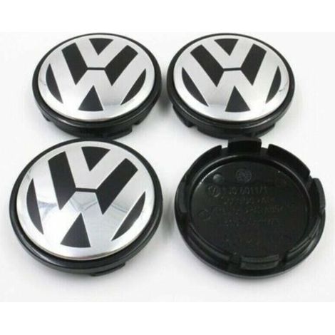 Lot de 4 enjoliveurs d'origine pour jantes en aluminium, 65 mm, adaptés aux enjoliveurs Volkswagen, enjoliveurs centraux de moyeu 65 mm, logo de pneu, enjoliveurs de roue modifiés pour voiture