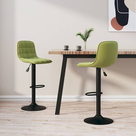 vidaXL Tabourets de bar lot de 2 vert clair velours (1/5)