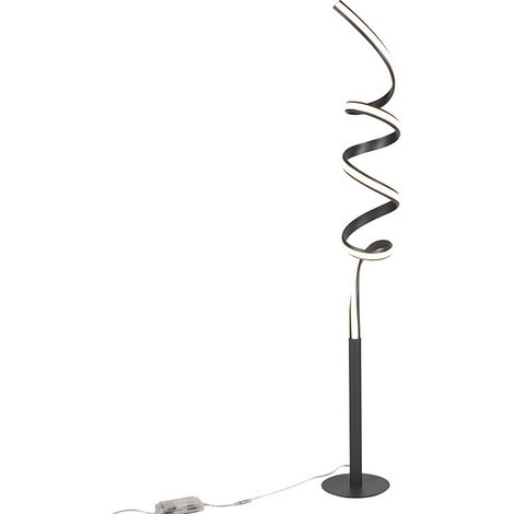 QAZQA Lampada da terra twisted fl - Design - Alluminio - Nero - Oblungo/Organico (non sostituibile) LED Max. 1 x 29 Watt