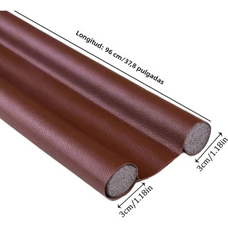 Bas de porte en silicone marron 96 cm, coupe-vent, isolant et flexible, pour bloquer les courants d'air (1/5)