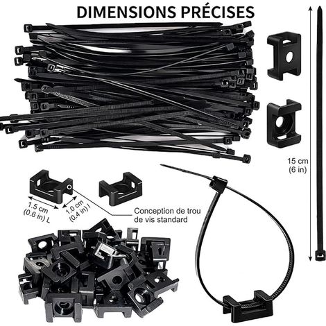 Base de fixation cable electrique, attache cable et serre cable (1/4)